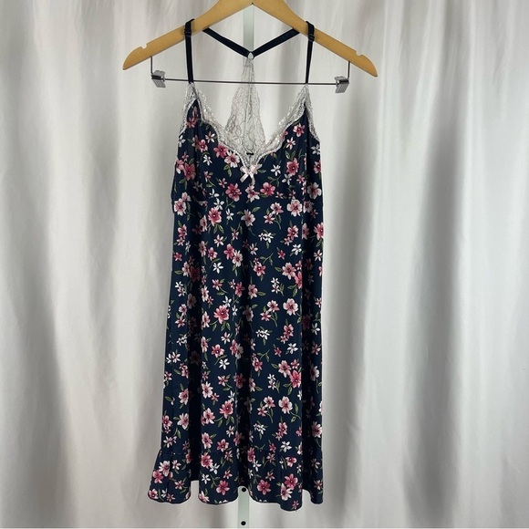 Marilyn Monroe Medium Floral Lace Retro Satiny Silky Ruffle Boho Dress Nightgown - Picture 1 of 7